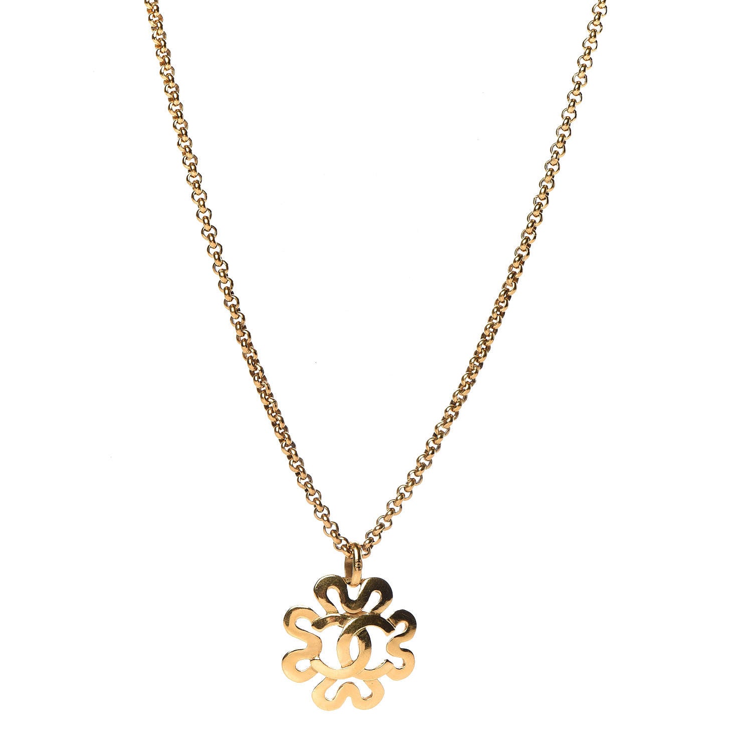 Chanel CC Pendant Necklace Gold 1 of 5