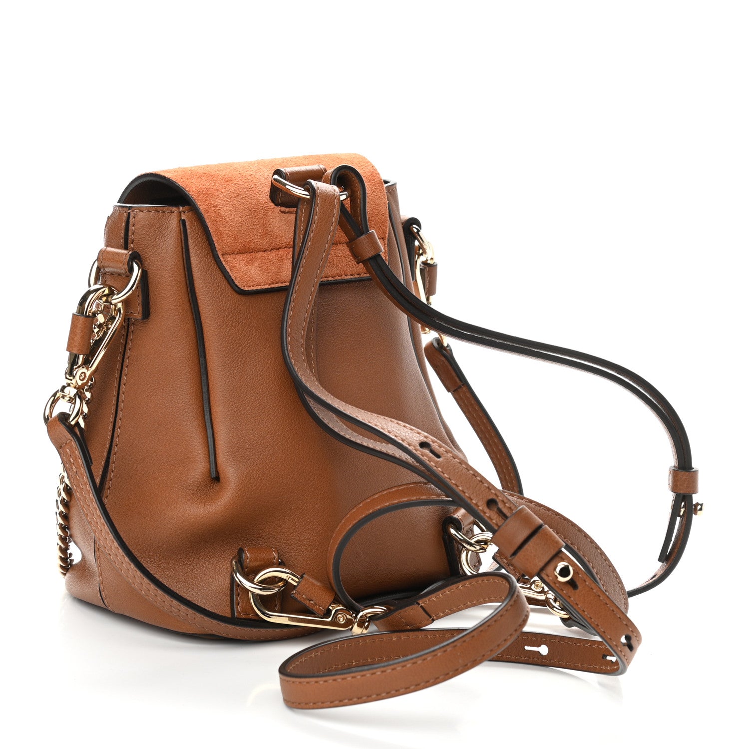 Chloe Suede Calfskin Mini Faye Backpack Tan 3 of 10
