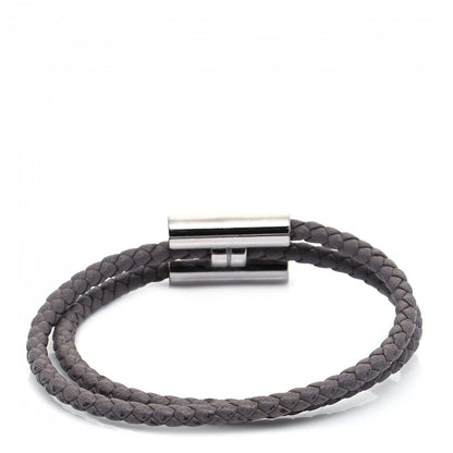 Hermes Swift Double Wrap Cord Tournis Tresse Bracelet T5 Etain 5 of 9