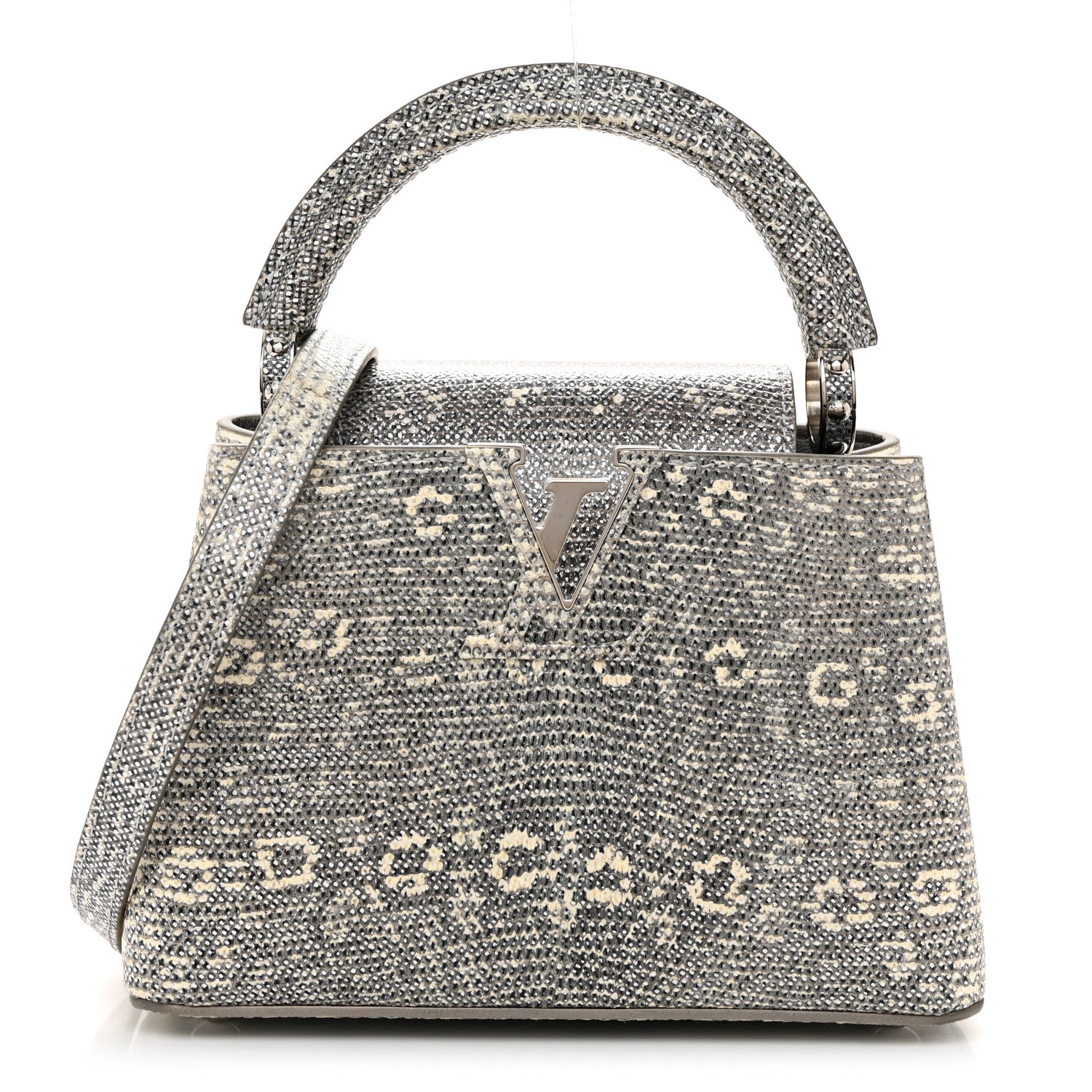 Louis Vuitton Lizard Mini Capucines Argento 1 of 10