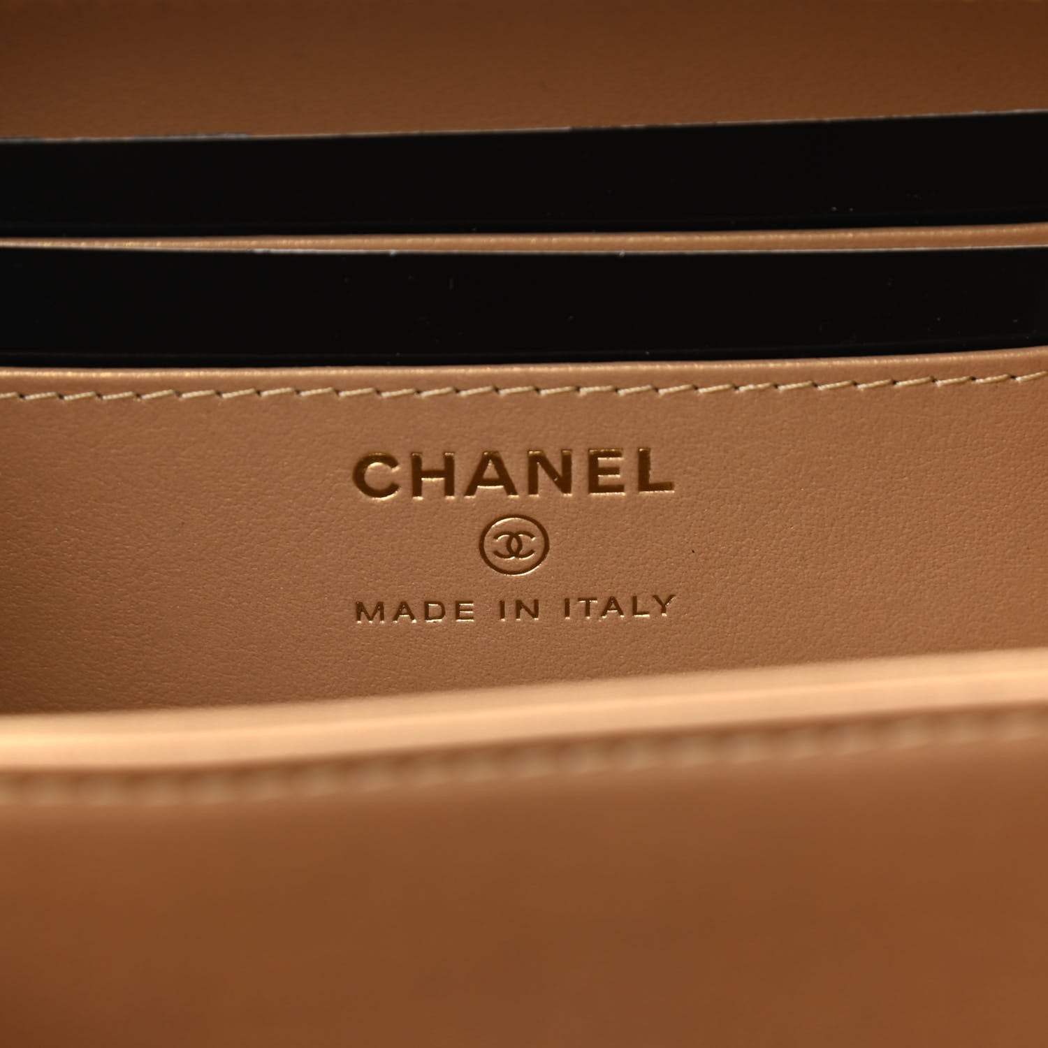 Chanel Lambskin Quilted Golden Plate Clutch With Chain Black 6 of 9