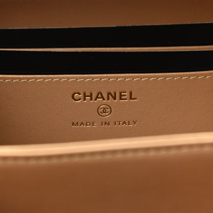 Chanel Lambskin Quilted Golden Plate Clutch With Chain Black 6 of 9