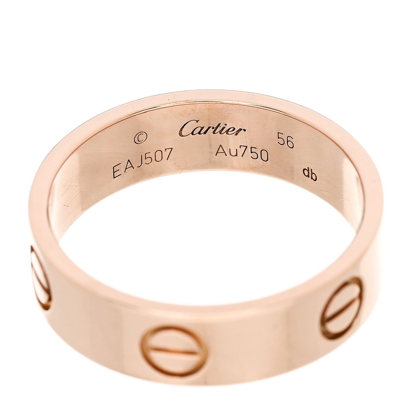 18K Pink Gold 5.5mm LOVE Ring 56 7.75
