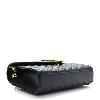 Saint Laurent Grain De Poudre Textured Mixed Matelasse Triquilt Medium Monogram Satchel Black 4 of 8