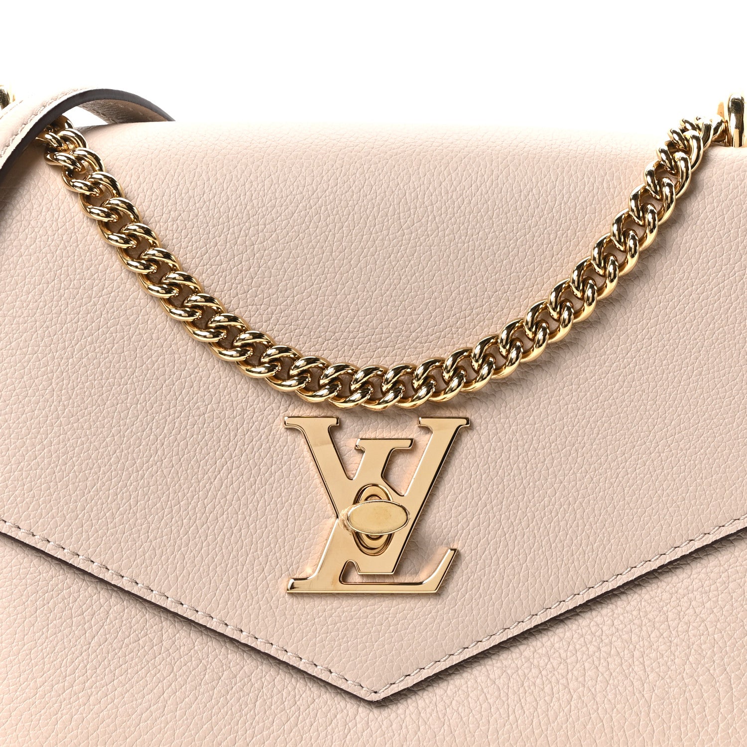 Louis Vuitton Soft Calfskin Mylockme Chain Bag BB Greige 6 of 8