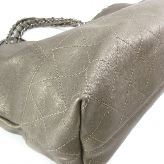 Leather Baby Coco Cabas Argent Fonce