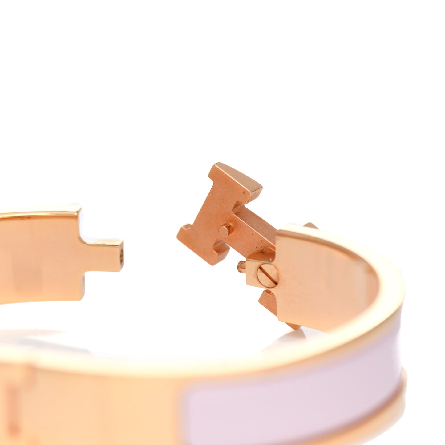 Enamel Narrow Clic Clac H Bracelet PM Rose Candeur