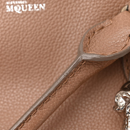 Alexander McQueen Pebbled Calfskin Large Skull Padlock Zip Around Tote Taupe 13 of 14