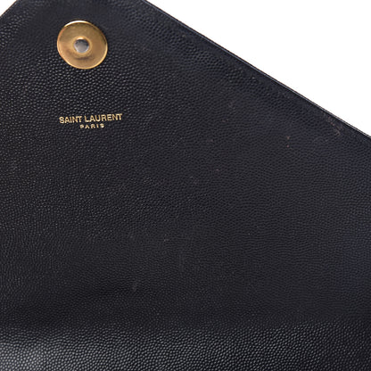 Saint Laurent Grain De Poudre Matelasse Chevron Large Monogram Satchel Black 10 of 19