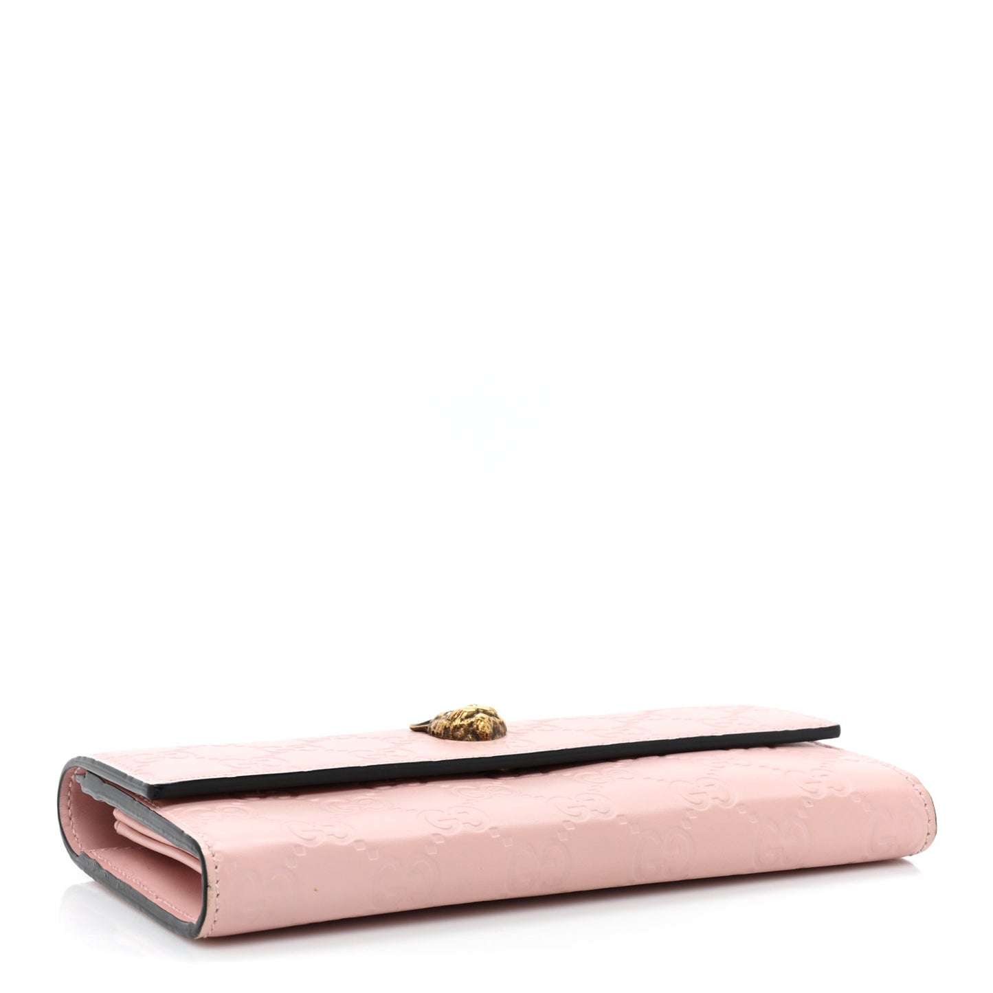 Guccissima Signature Crystal Cat Continental Flap Wallet Light Candy Pink