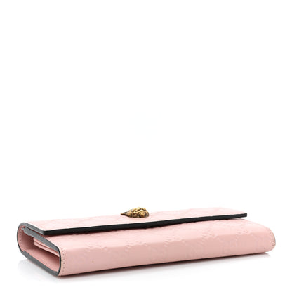 Gucci Guccissima Signature Crystal Cat Continental Flap Wallet Light Candy Pink 4 of 16