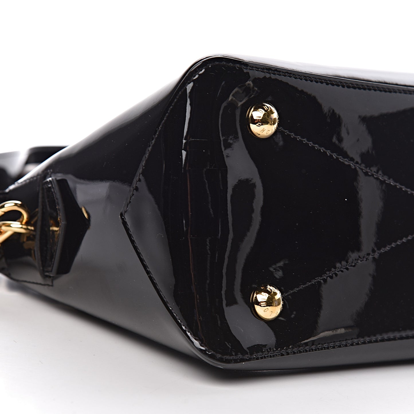 Patent Calfskin Miroir Tote Black