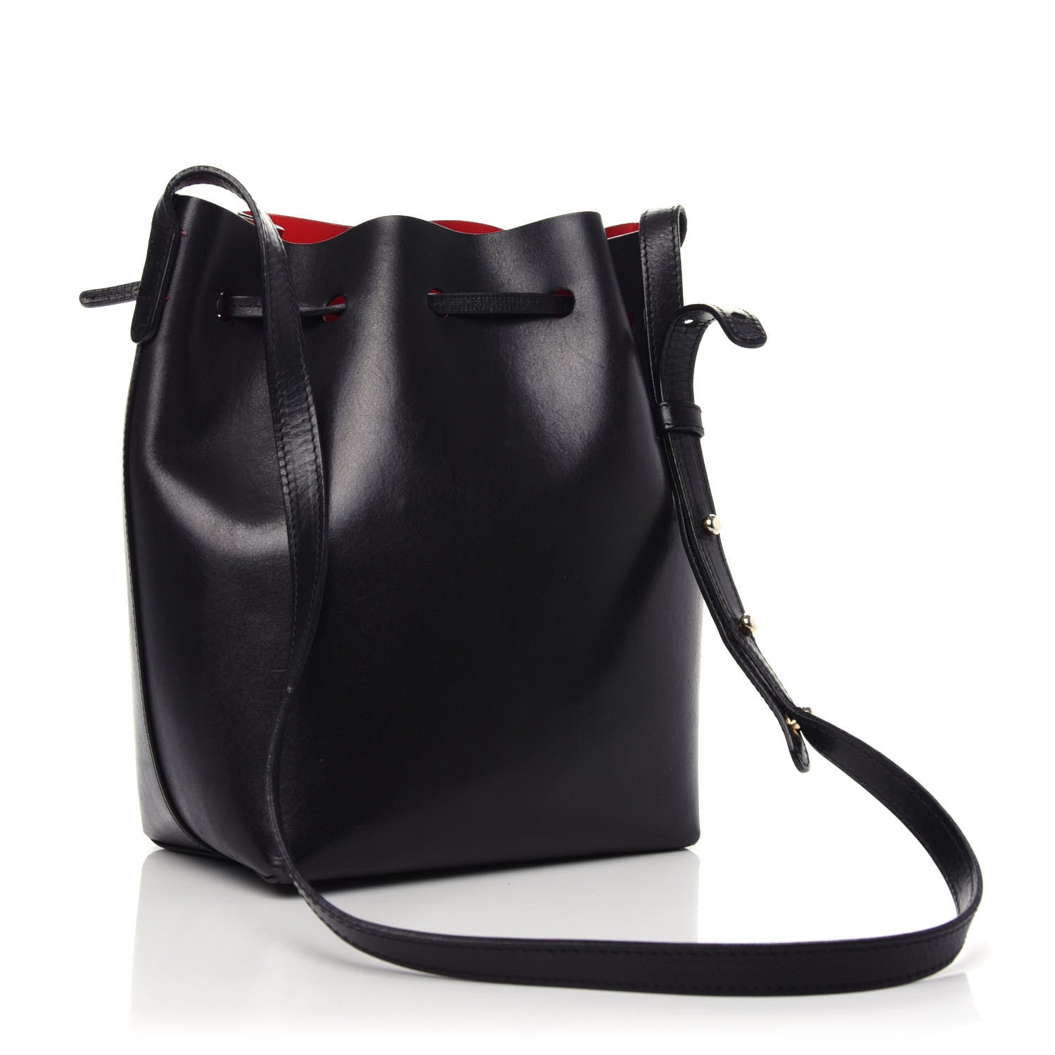 Mansur Gavriel Vegetable Tanned Calfskin Mini Bucket Bag Black Flamma 3 of 9