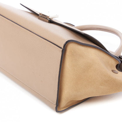 Celine Drummed Calfskin Suede Medium Trapeze Dune 4 of 9