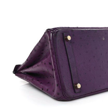 Hermes Ostrich Birkin 30 Violine 7 of 11