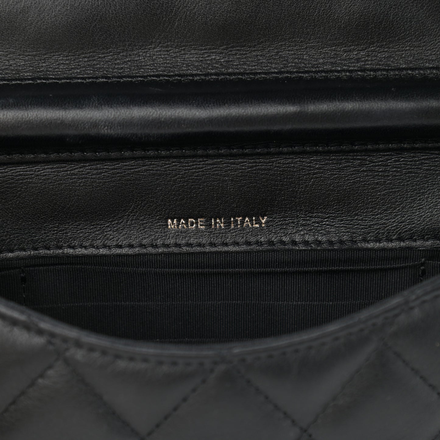 Calfskin Quilted Coco Mail Clutch With Chain Black