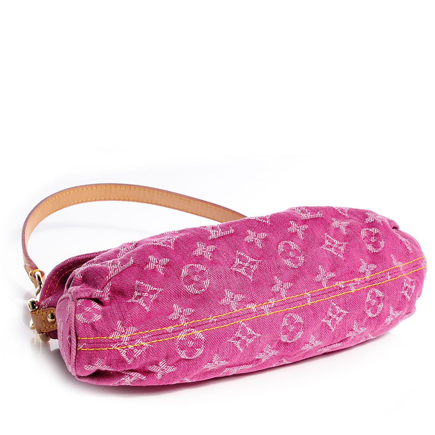 Monogram Denim Mini Pleaty Fuchsia