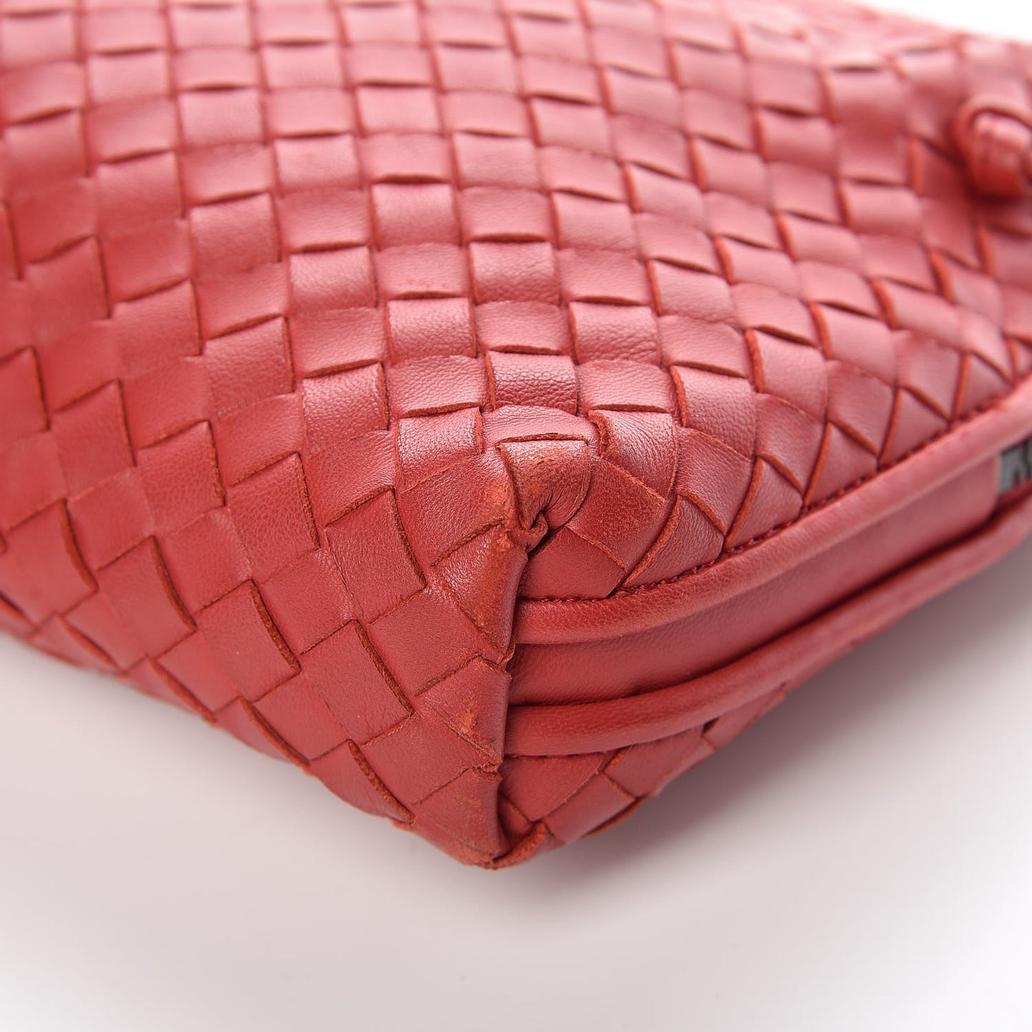 Nappa Intrecciato Nodini Crossbody Messenger Red