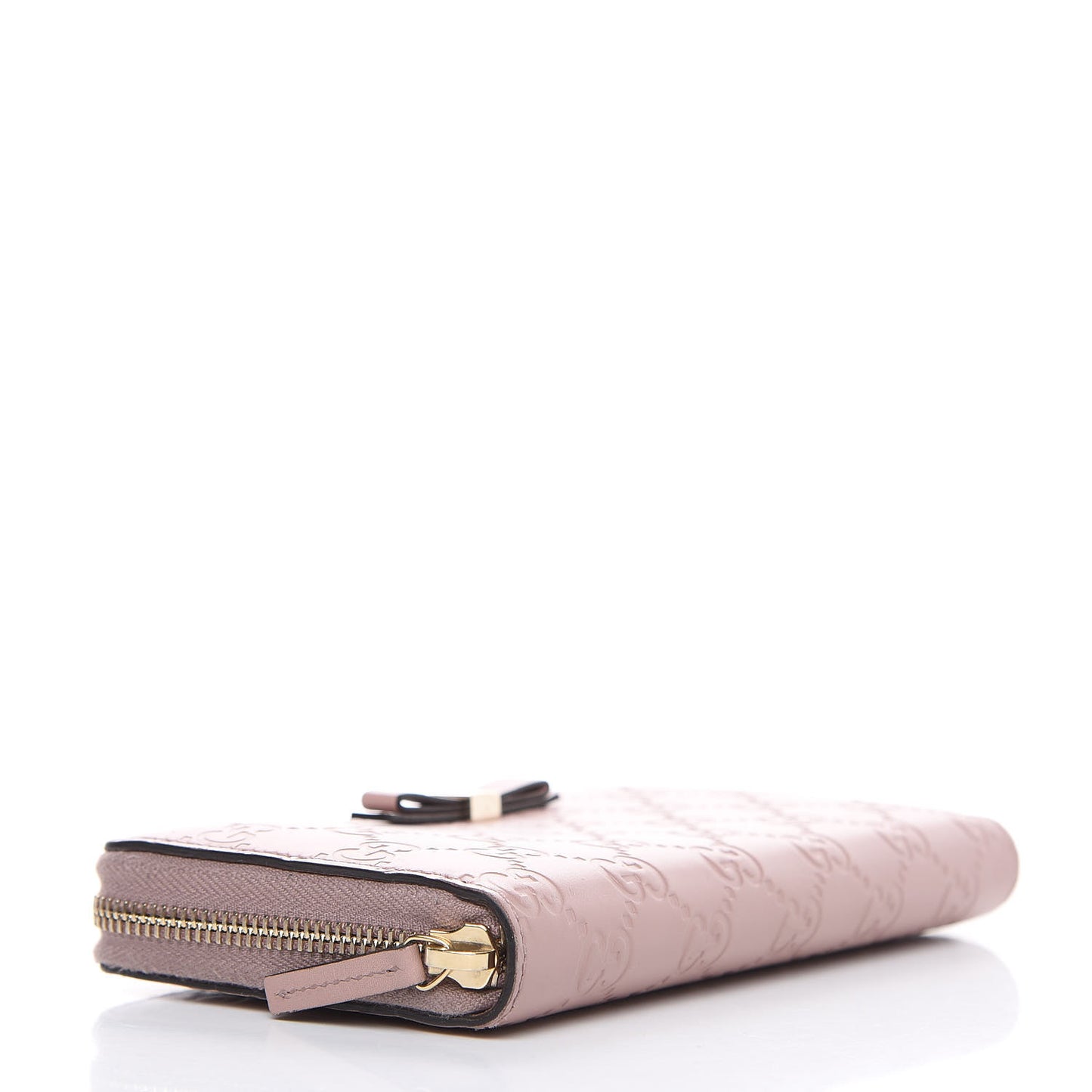 Guccissima Bow Zip Around Wallet Pink