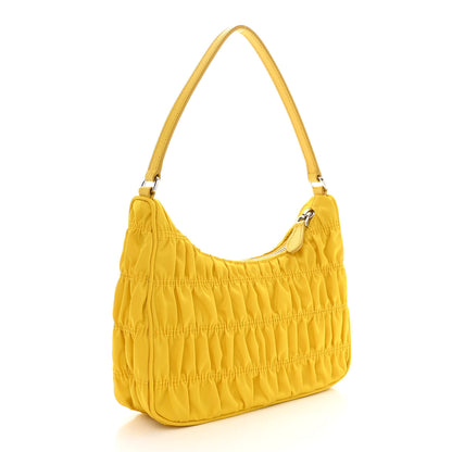 Prada Tessuto Nylon Gaufre Shoulder Bag Giallo 3 of 12