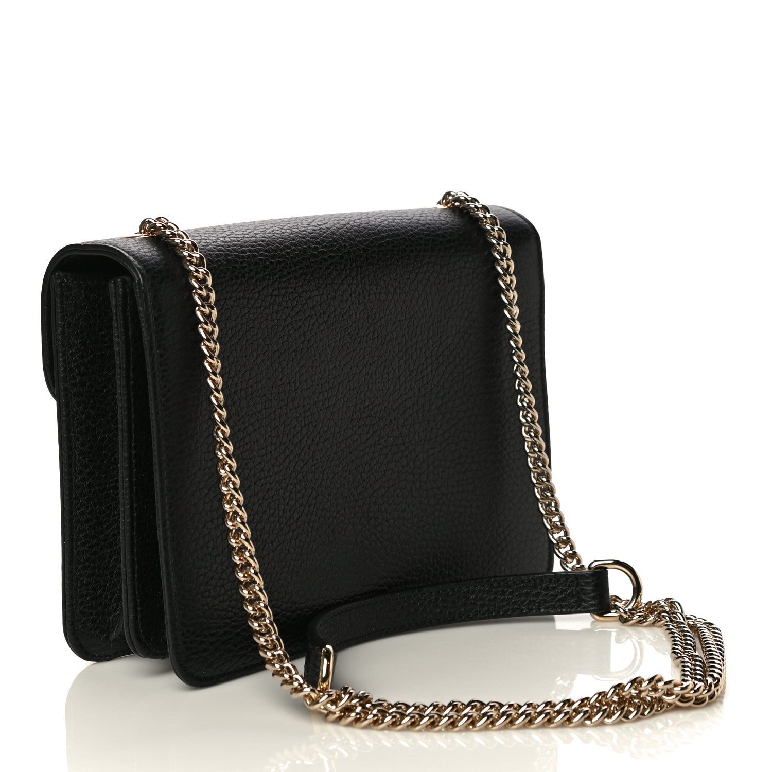 Gucci Dollar Calfskin Small Interlocking G Shoulder Bag Black 3 of 11