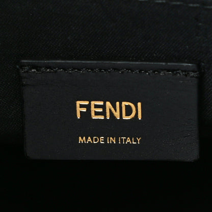 Fendi Vitello Fluffy Logo Clutch Bag Yellow Box Black 8 of 10
