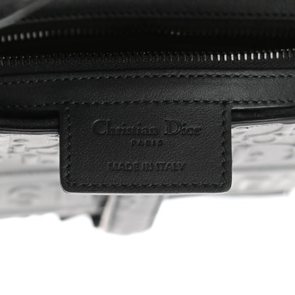 Christian Dior Calfskin Embossed Oblique Saddle Bag With Strap Black 5 of 10