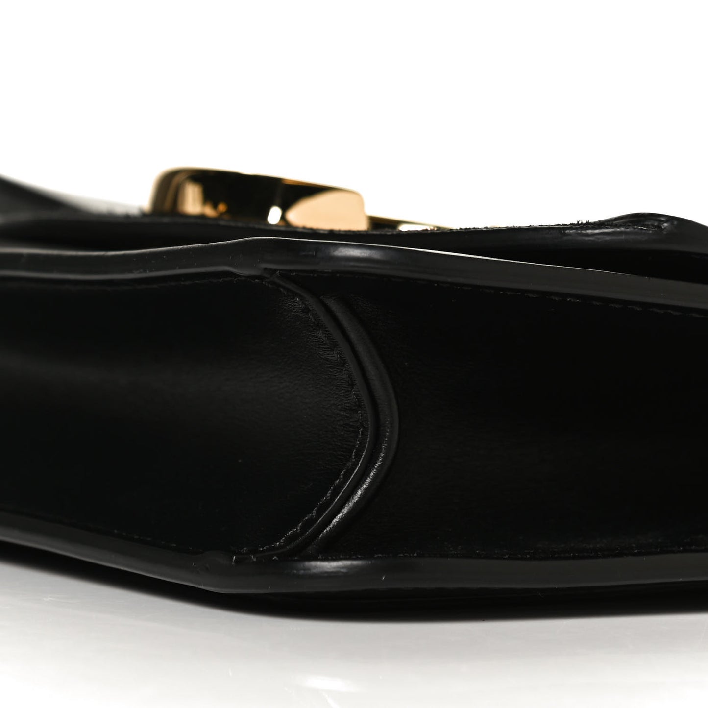 Calfskin Suede C Clutch With Chain Black