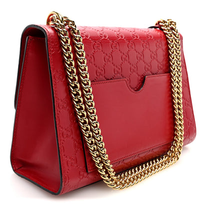 Gucci Guccissima Medium Padlock Shoulder Bag Hibiscus Red 3 of 10
