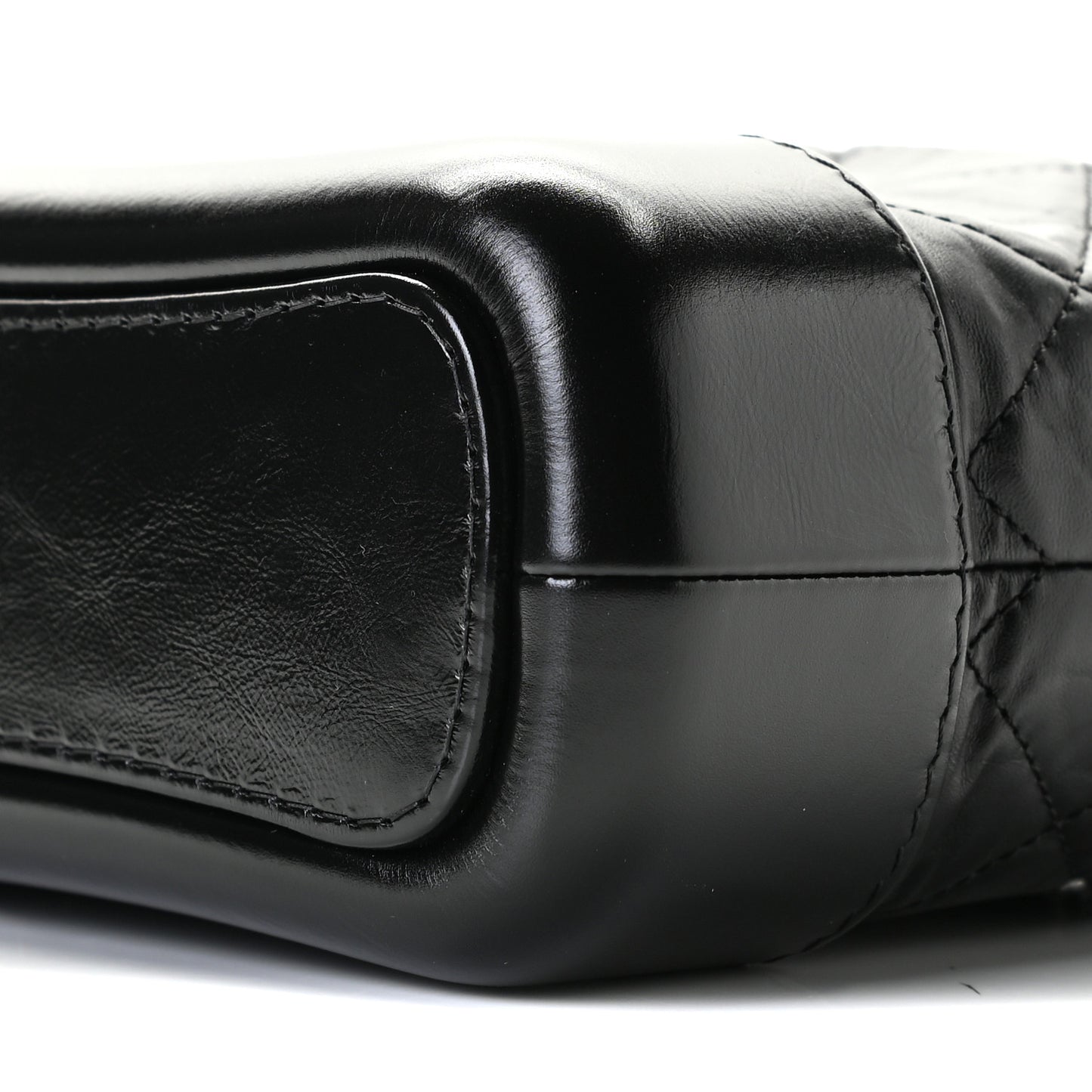 Aged Calfskin Quilted Small Gabrielle Hobo Black