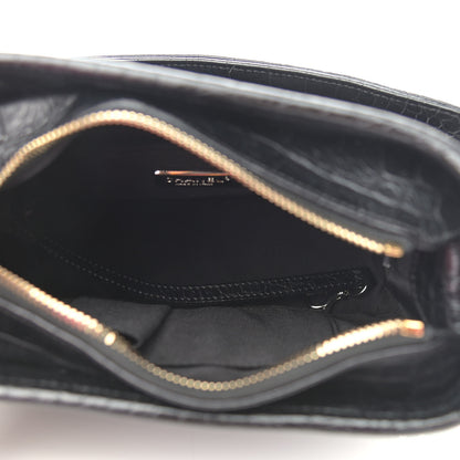 Chanel Calfskin Crocodile Embossed Small Gabrielle Cocodile Hobo Black 5 of 11
