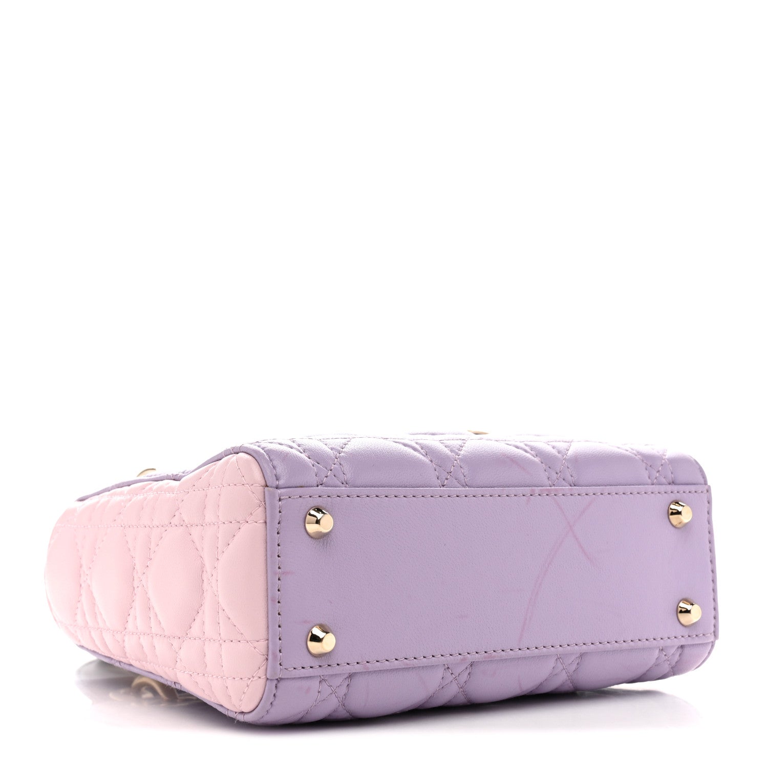 Christian Dior Lambskin Cannage Mini Bi-Color Lady Dior Purple