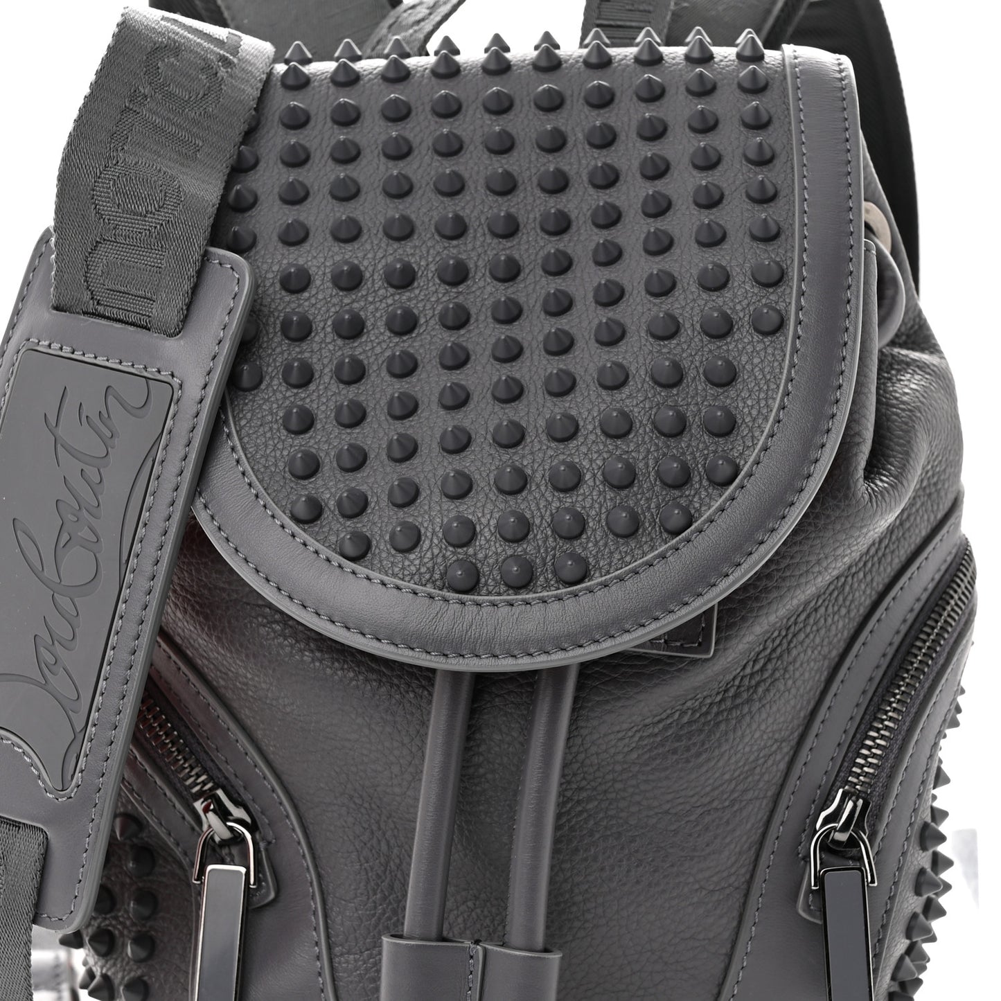 Calfskin Spiked Small Explorafunk Backpack Charbon
