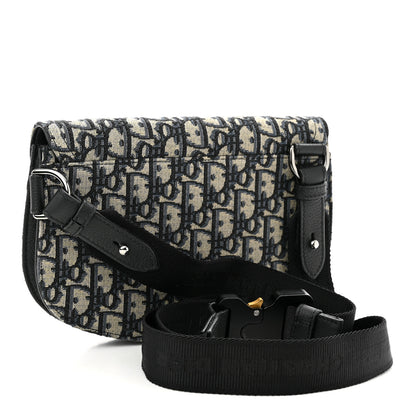 Christian Dior Oblique Saddle Messenger Pouch Beige Black 3 of 10