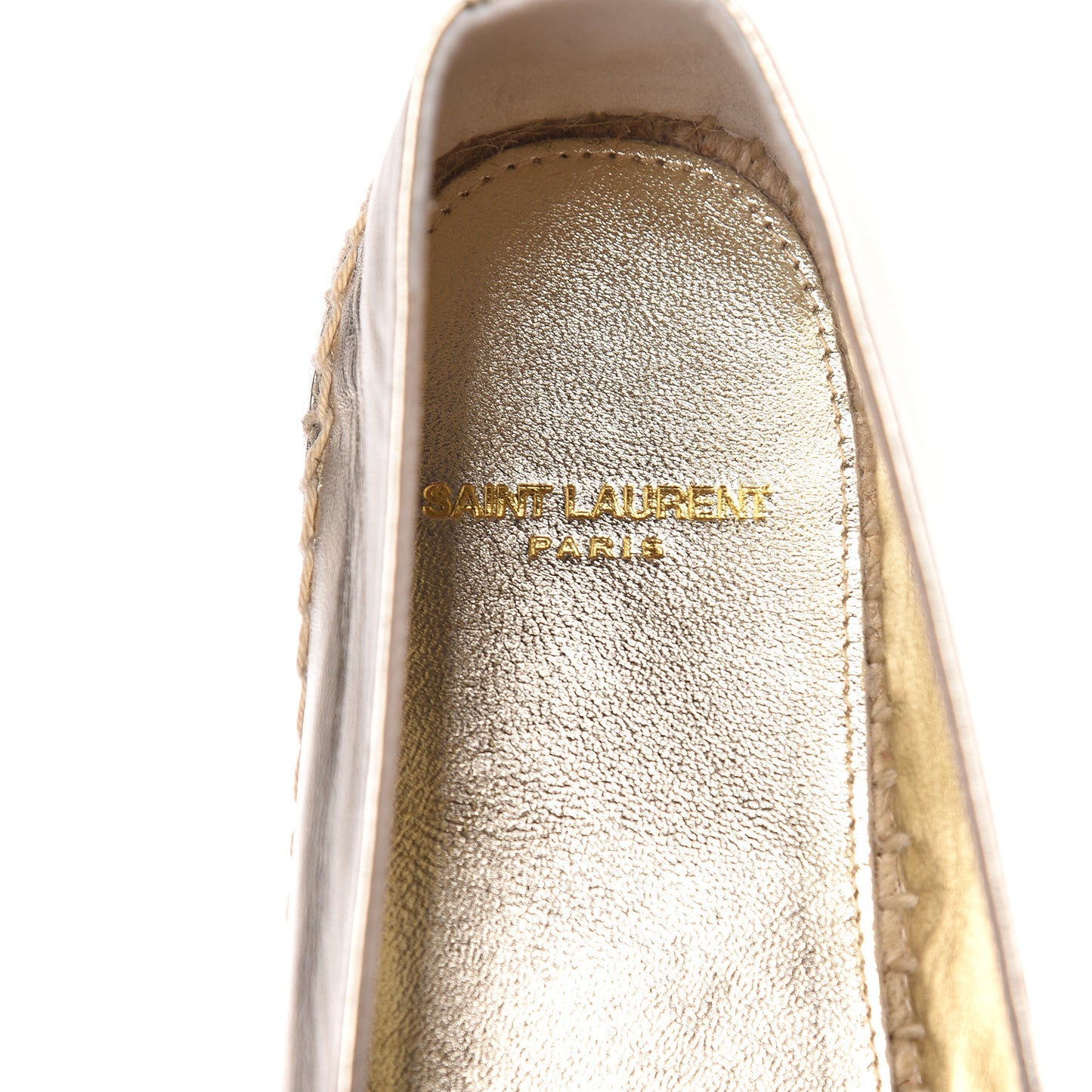 Metallic Lambskin Monogram Espadrilles 38.5 Gold