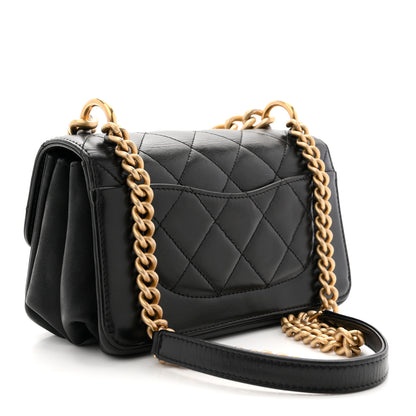 Chanel Iridescent Calfskin Quilted Mini Straight Lined Flap Black 3 of 10