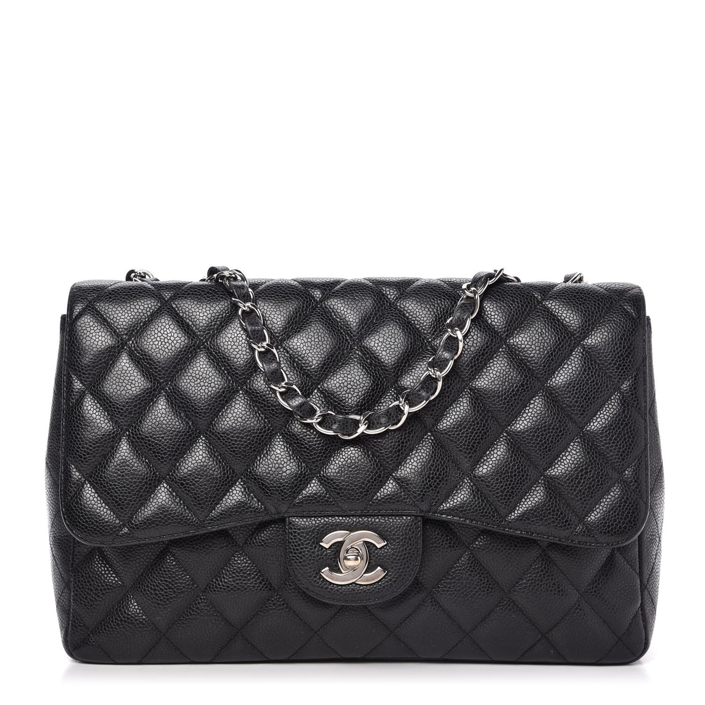 Caviar Quilted Jumbo Single Flap Black
