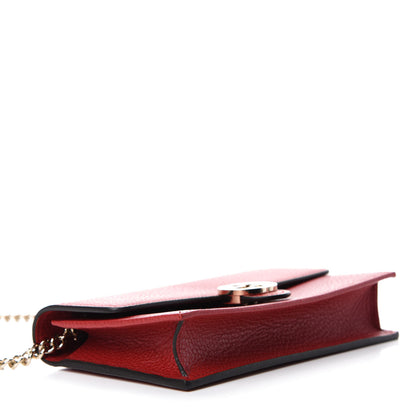 Gucci Dollar Calfskin Interlocking G Chain Wallet Red 4 of 11