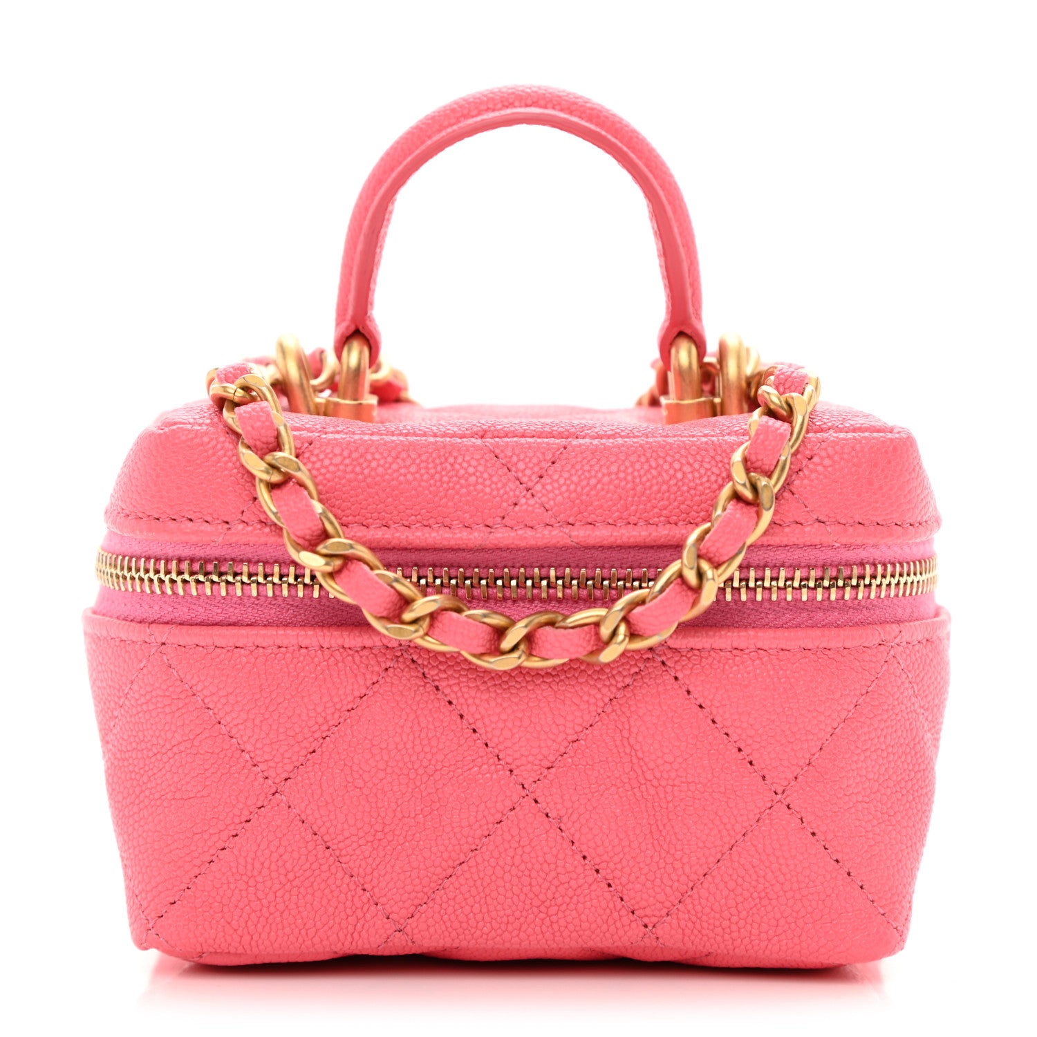 Chanel Caviar Quilted Mini Top Handle Vanity With Chain Pink 1 of 9