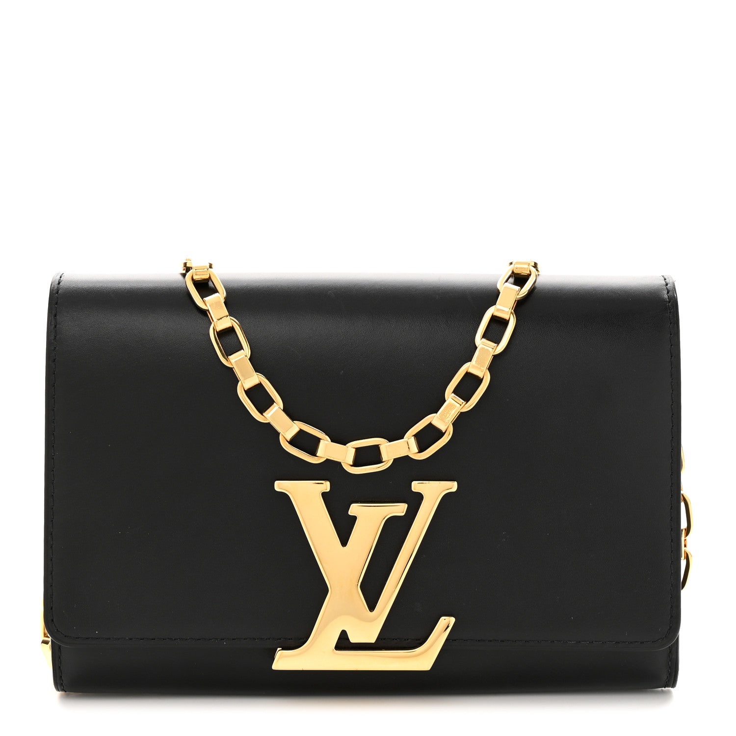 Louis Vuitton Calfskin Chain Louise MM Black 1 of 13