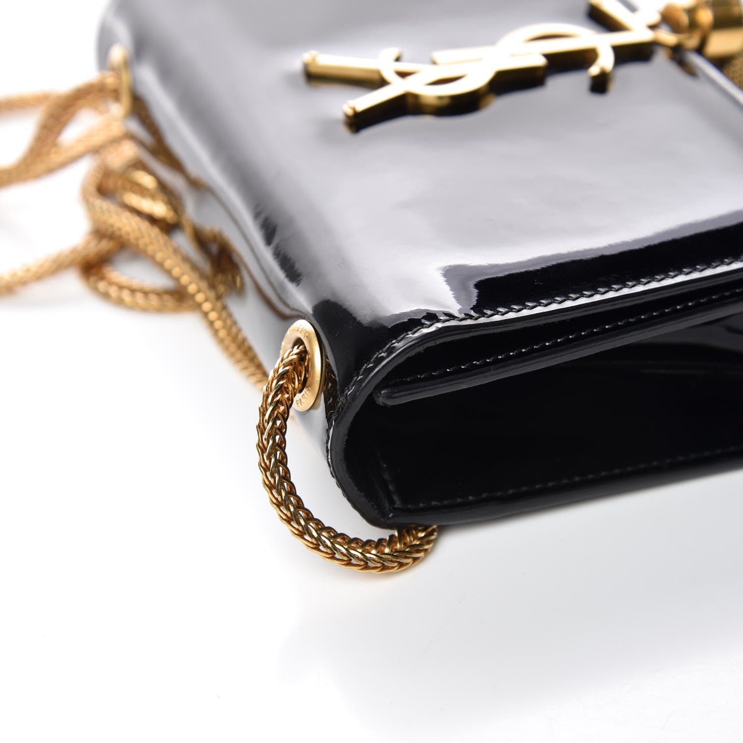 Saint Laurent Patent Small Classic Monogram Kate Tassel Satchel Black 15 of 15
