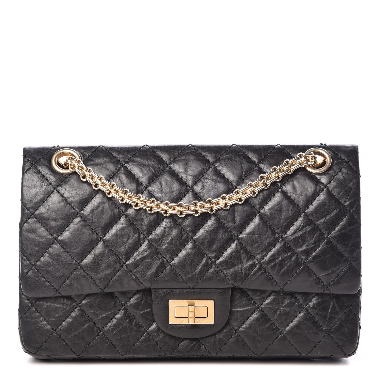 Aged Calfskin 50th Anniversary 2.55 Reissue 225 Flap Black