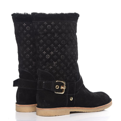 Louis Vuitton Suede Shearling Fauvist Boots 39 Black 4 of 11