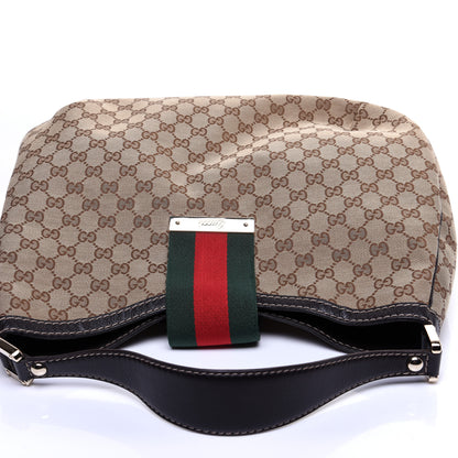 Gucci Monogram Large New Ladies Web Hobo Dark Brown 11 of 14