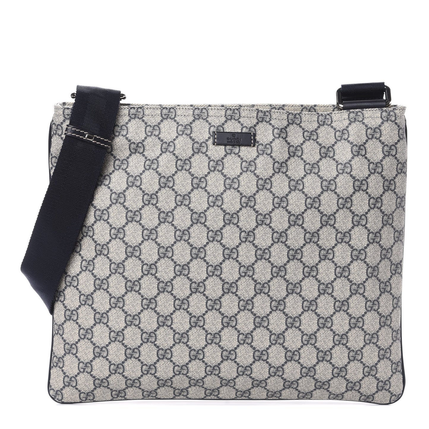 GG Plus Monogram Large Flat Messenger Bag Beige Blue