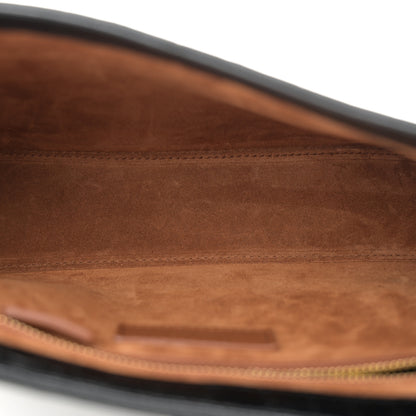 Saint Laurent Calfskin Crocodile Embossed Le 5 A 7 Hobo Black 5 of 10