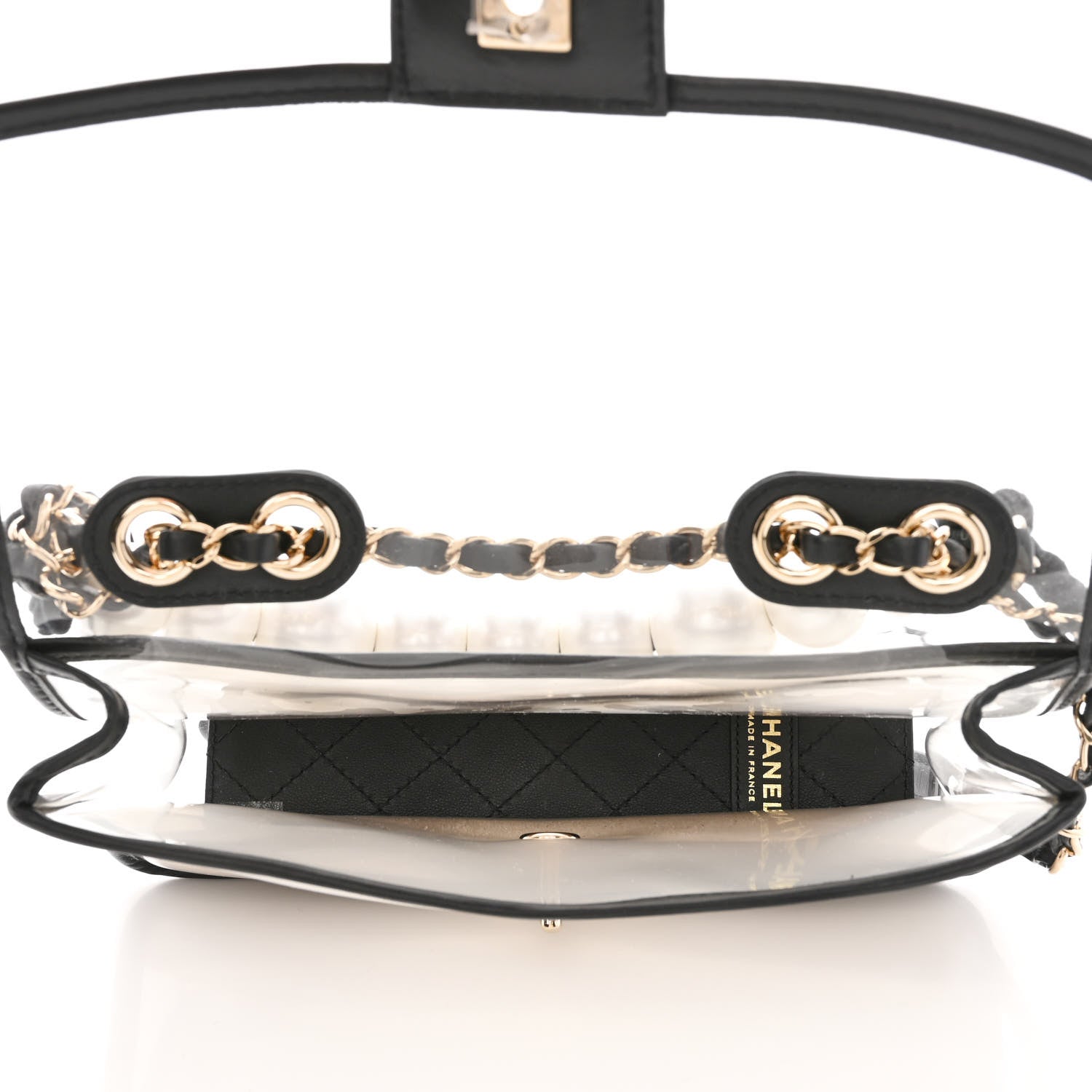 Chanel Lambskin PVC Sand By The Sea Flap With Pearl Strap Black 5 of 11