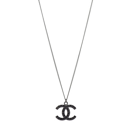 Chanel Crystal CC Necklace Black 1 of 5