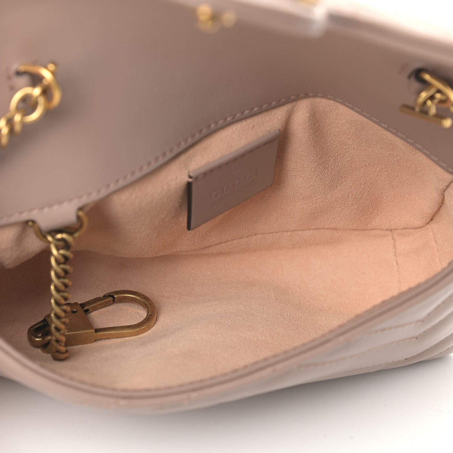 Calfskin Matelasse Super Mini GG Marmont Shoulder Bag Porcelain Rose