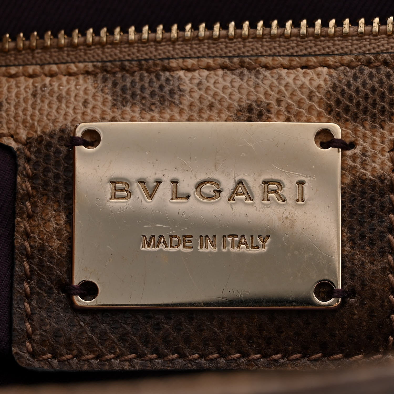 Bulgari Karung Serpenti Forever Medium Shoulder Bag Beige Brown 6 of 12